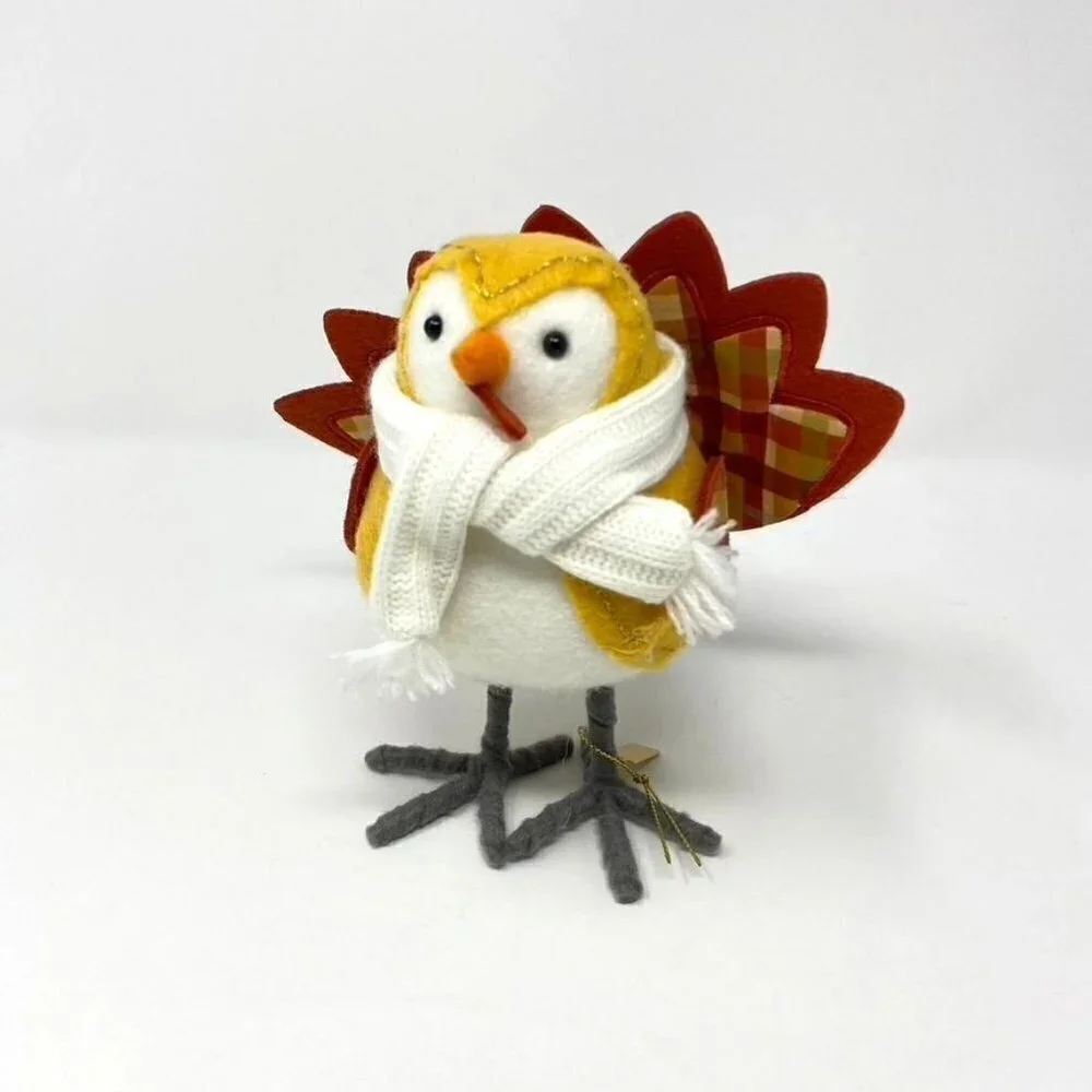 Harvest Featherly Friends Plaid Turkey Bird Coco Decorative Figurine Hyde & EEK